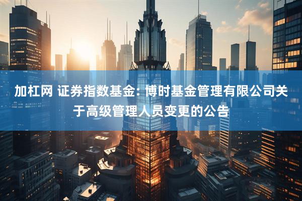加杠网 证券指数基金: 博时基金管理有限公司关于高级管理人员变更的公告