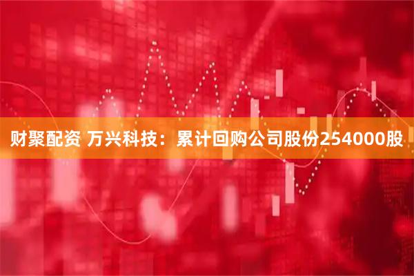 财聚配资 万兴科技：累计回购公司股份254000股