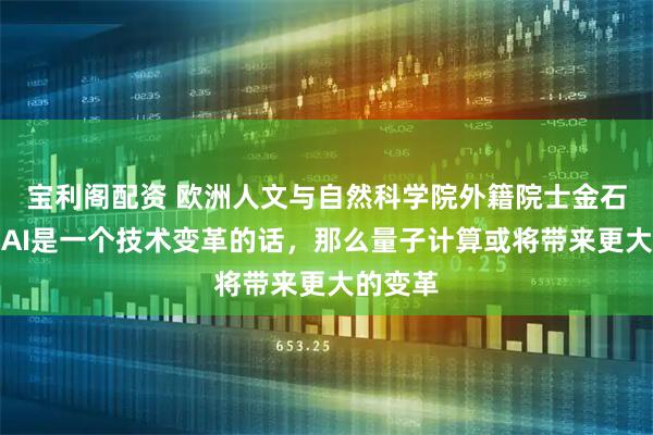 宝利阁配资 欧洲人文与自然科学院外籍院士金石：如果AI是一个技术变革的话，那么量子计算或将带来更大的变革